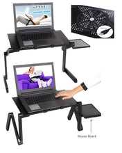 Load image into Gallery viewer, Adjustable Aluminum Laptop Desk Ergonomic Portable TV Bed Lapdesk Tray PC Table Stand Notebook Table Desk Stand With Mouse Pad